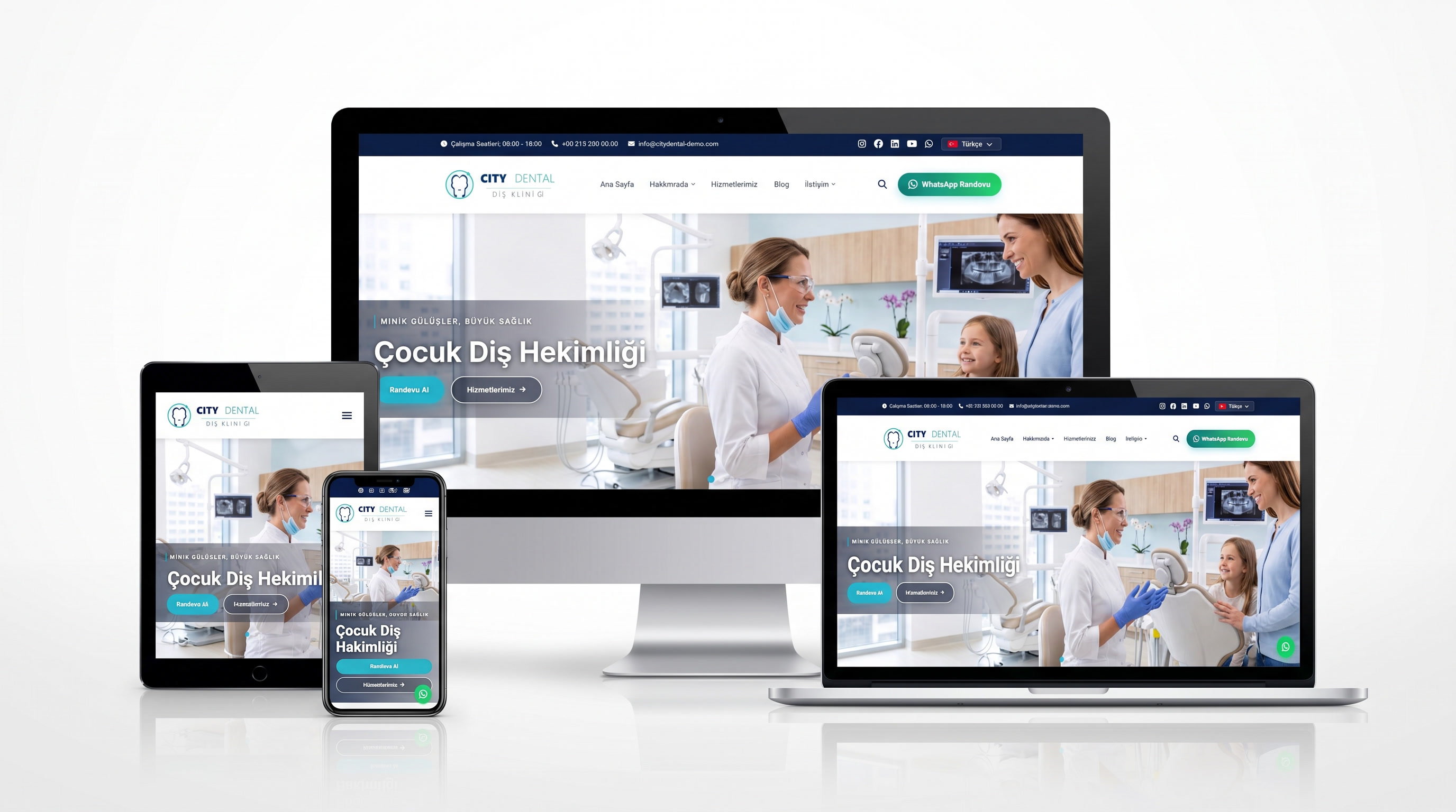 Sağlık & Klinik sektör web tasarım örneği