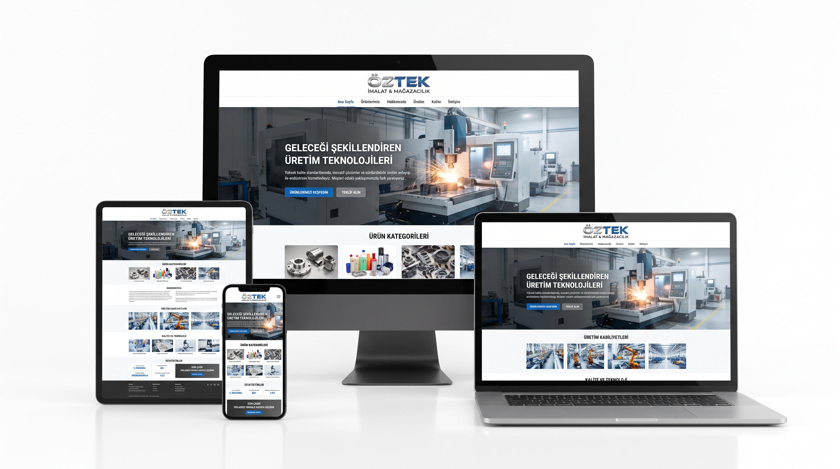 Perakende & Üretim sektör web tasarım örneği
